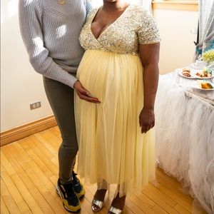 Size 8 ASOS Maternity yellow dress